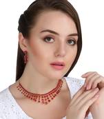 Penny Jewels Party Wear Cubic Zirconia Traditional Necklace Set For Women & Girls