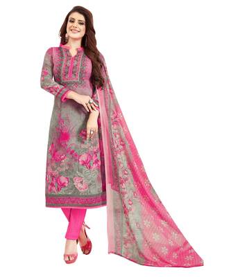 Combo Of 2 Synthetic Multicolor Printed Women's Salwar Suit Dress Material With Dupatta 2