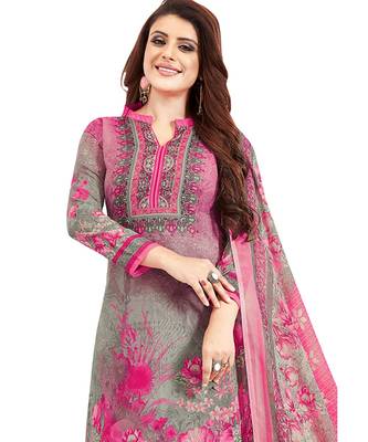 Combo Of 2 Synthetic Multicolor Printed Women's Salwar Suit Dress Material With Dupatta 4