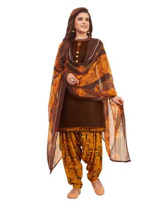 Combo Of 2 Synthetic Multicolor Printed Women's Salwar Suit Dress Material With Dupatta 2