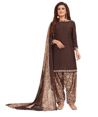 Combo Of 2 Synthetic Multicolor Printed Women's Salwar Suit Dress Material With Dupatta 2