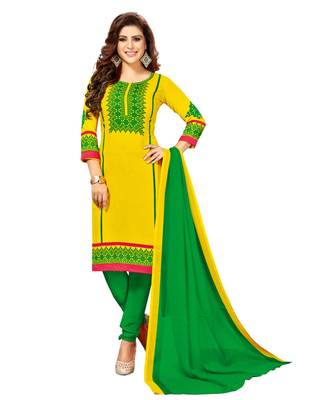Combo Of 2 Synthetic Multicolor Printed Women's Salwar Suit Dress Material With Dupatta 5