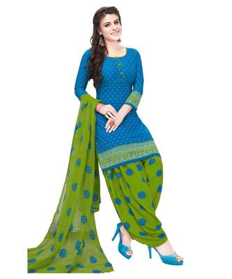 Combo Of 2 Synthetic Multicolor Printed Women's Salwar Suit Dress Material With Dupatta 5