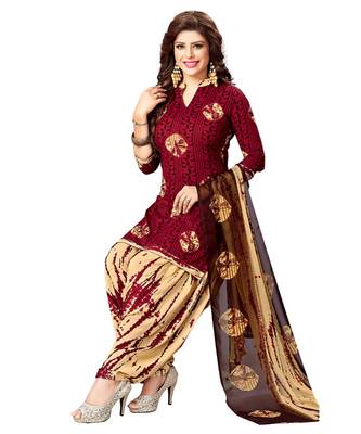 Combo Of 2 Synthetic Multicolor Printed Women's Salwar Suit Dress Material With Dupatta 5