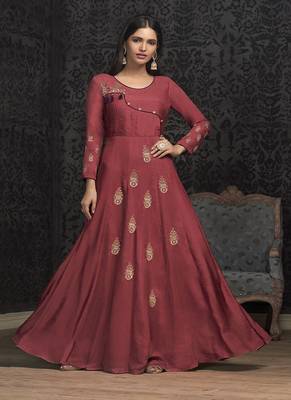Crimson Embroidered Silk Blend Salwar 1