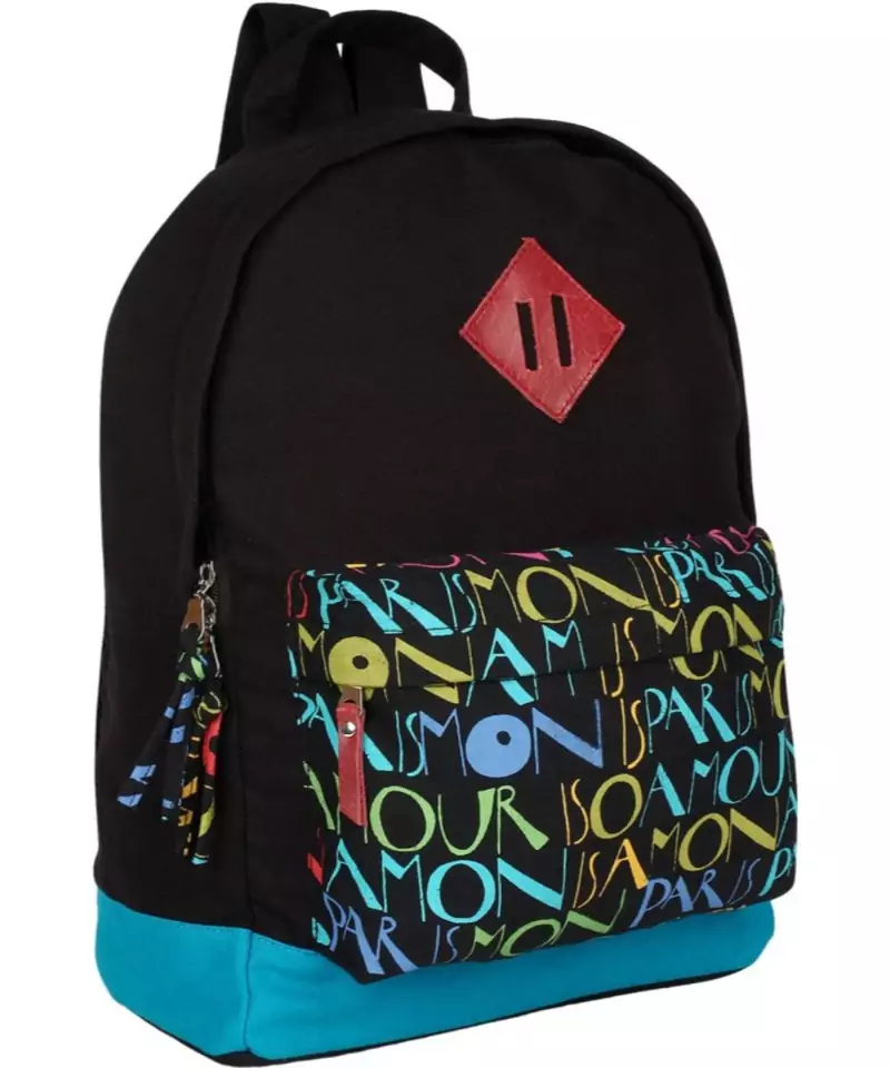 Paris Black Canvas Backpack