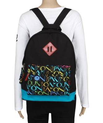 Paris Black Canvas Backpack 2