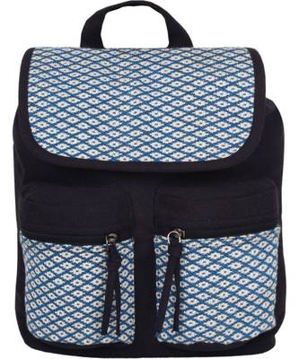 Monochrome Blue Canvas Backpack 1