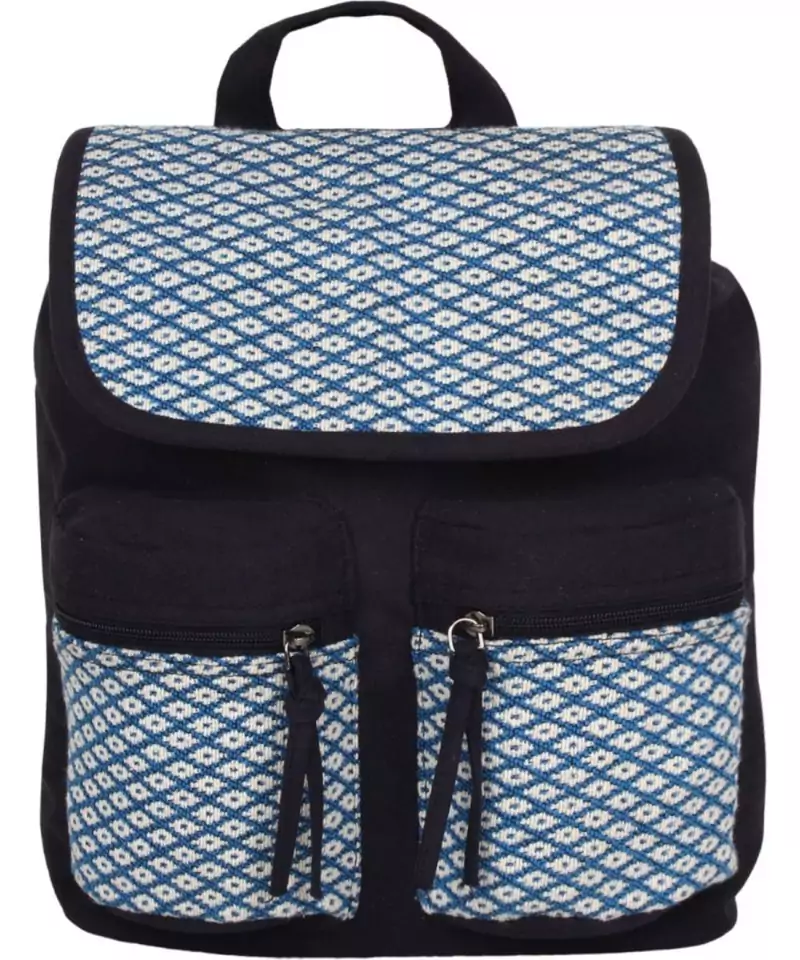 Monochrome Blue Canvas Backpack