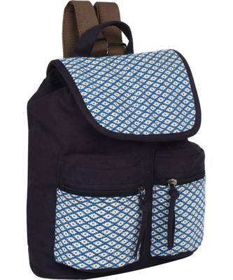 Monochrome Blue Canvas Backpack 2