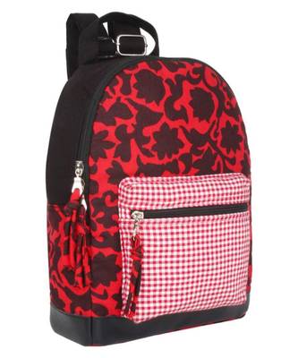Flora Red Canvas Backpack 2