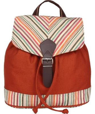 Streak Orange Canvas Backpack 1