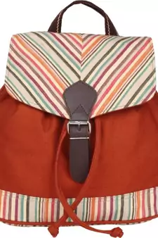 Streak Orange Canvas Backpack