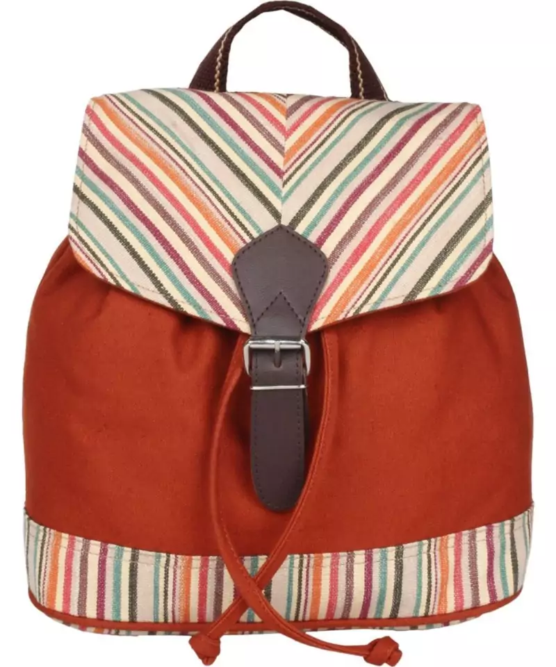 Streak Orange Canvas Backpack