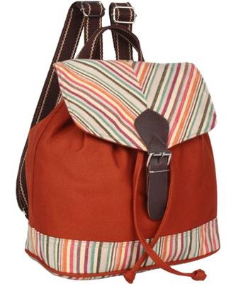 Streak Orange Canvas Backpack 2