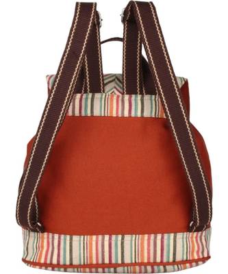 Streak Orange Canvas Backpack 4