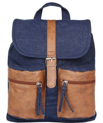 Classic Blue Canvas Backpack 1