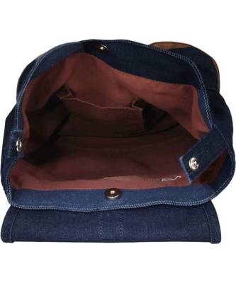 Classic Blue Canvas Backpack 3