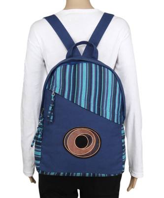 Streak Blue Canvas Backpack 5