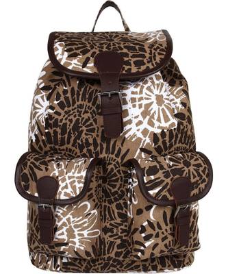 Jumbo Brown Printed Canvas Backpack 1