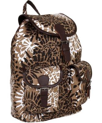 Jumbo Brown Printed Canvas Backpack 2