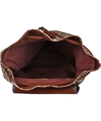 Jumbo Brown Printed Canvas Backpack 3