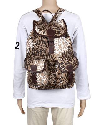 Jumbo Brown Printed Canvas Backpack 5