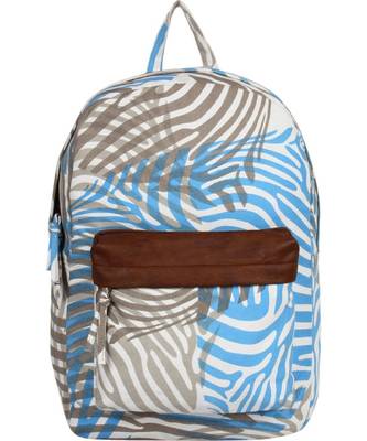 Zebra Blue Canvas Backpack 1