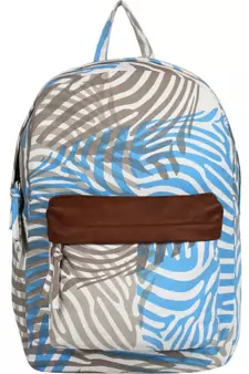 Zebra Blue Canvas Backpack