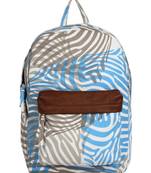 Zebra Blue Canvas Backpack