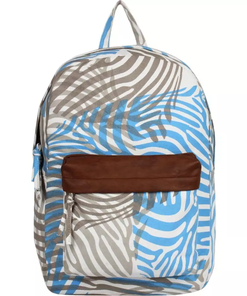 Zebra Blue Canvas Backpack