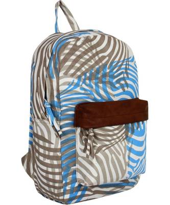Zebra Blue Canvas Backpack 2