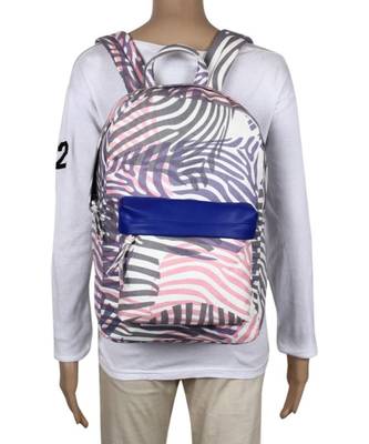 Zebra Purple Canvas Backpack 5