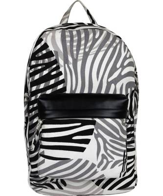 Zebra Black Canvas Backpack 1