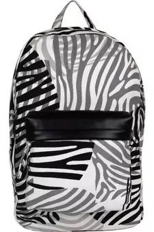 Zebra Black Canvas Backpack