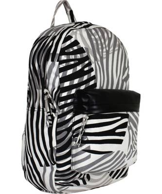 Zebra Black Canvas Backpack 2
