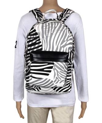 Zebra Black Canvas Backpack 5