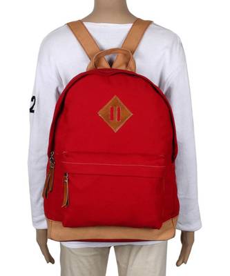 Basic Red Canvas Backpack 5