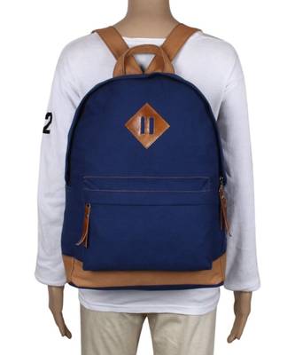 Basic Blue Canvas Backpack 5