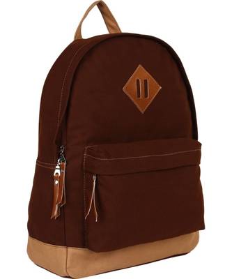Basic Brown Canvas Backpack 2
