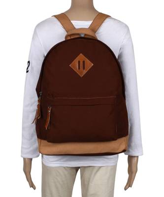 Basic Brown Canvas Backpack 5