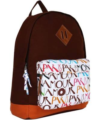 Paris Brown Canvas Backpack 2