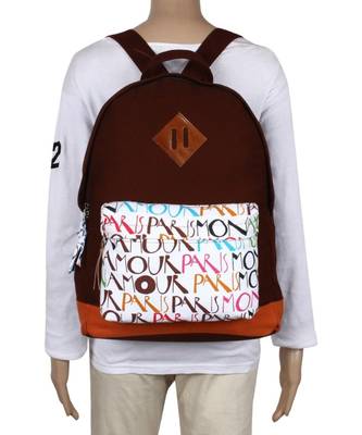 Paris Brown Canvas Backpack 5