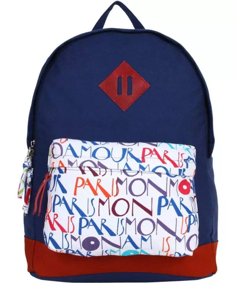 Paris Blue Canvas Backpack