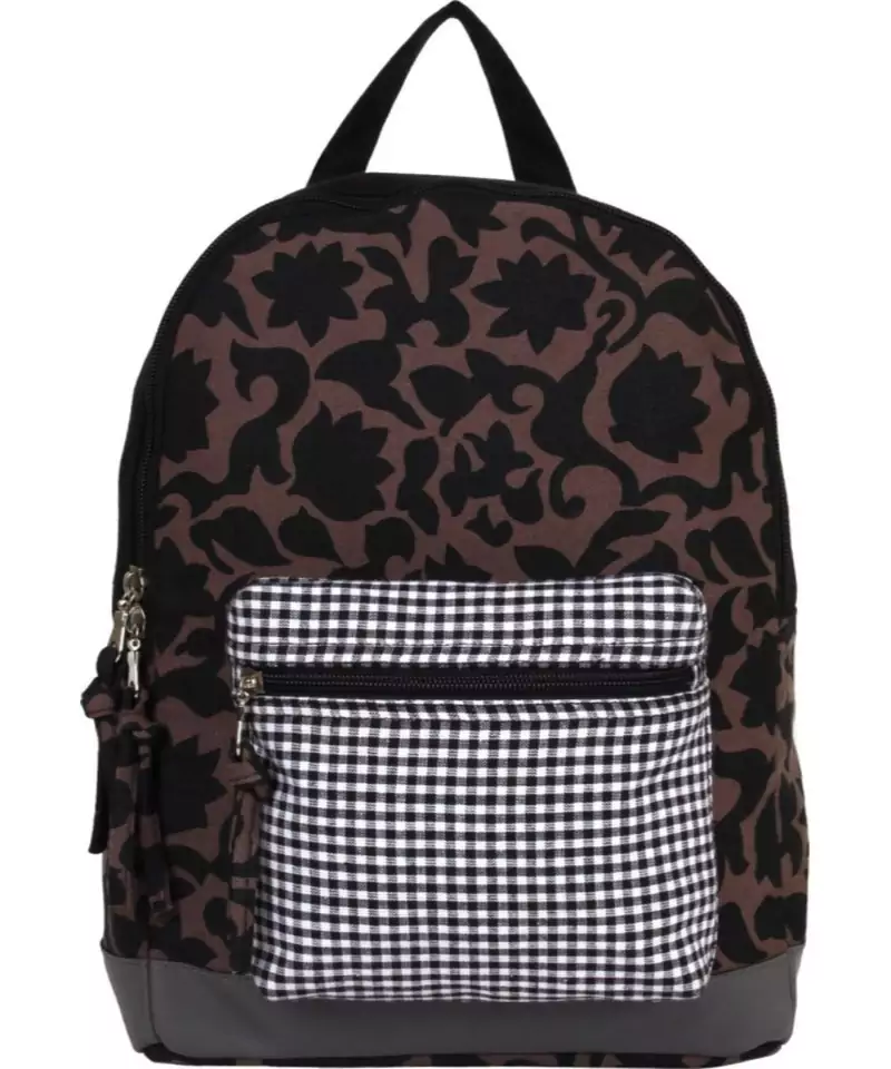 Flora Brown Canvas Backpack