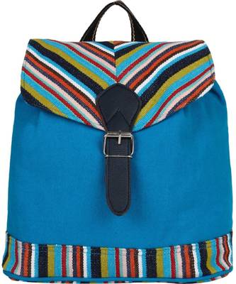 Streak Blue Canvas Backpack 1