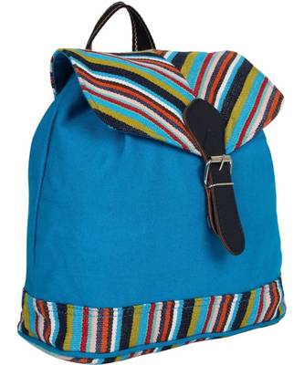 Streak Blue Canvas Backpack 2