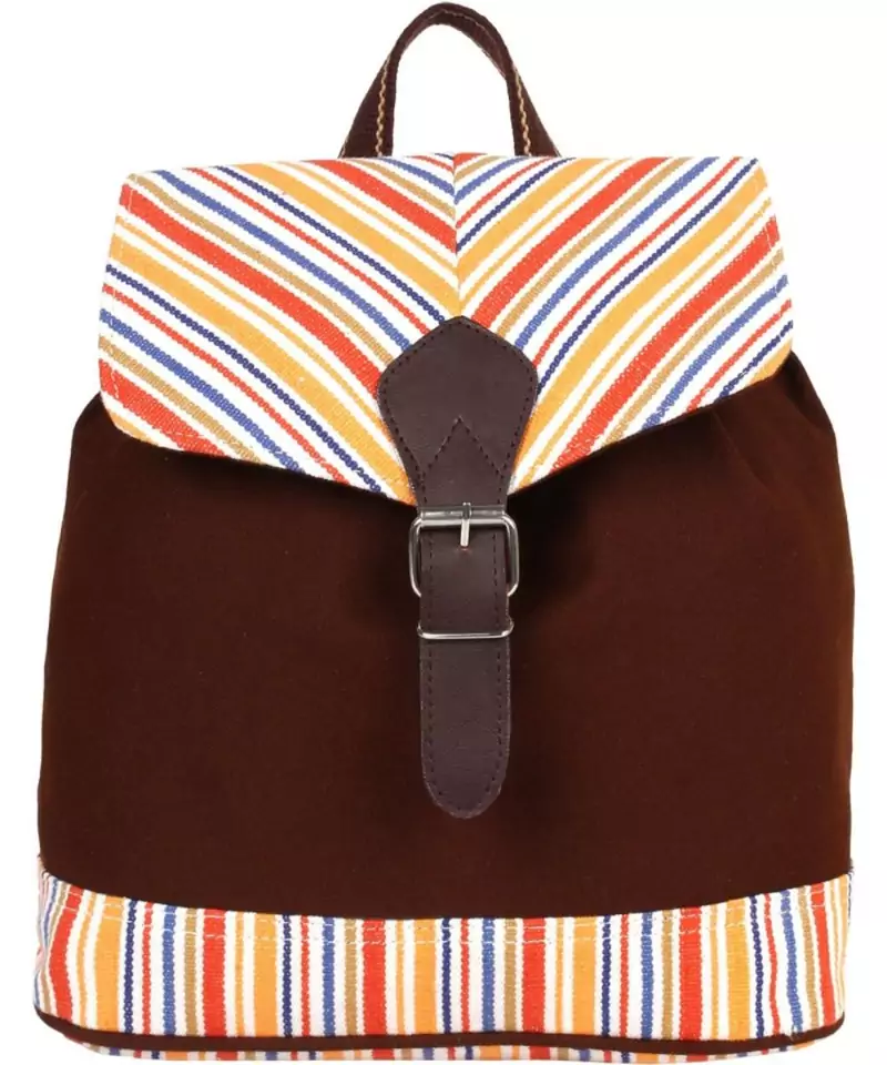 Streak Brown Canvas Backpack