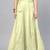 Green Chanderi Cotton Woven Flared Skirt