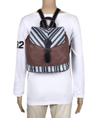 Streak Brown Canvas Backpack 5